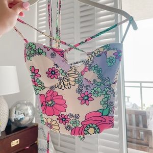 ZARA floral corset style top